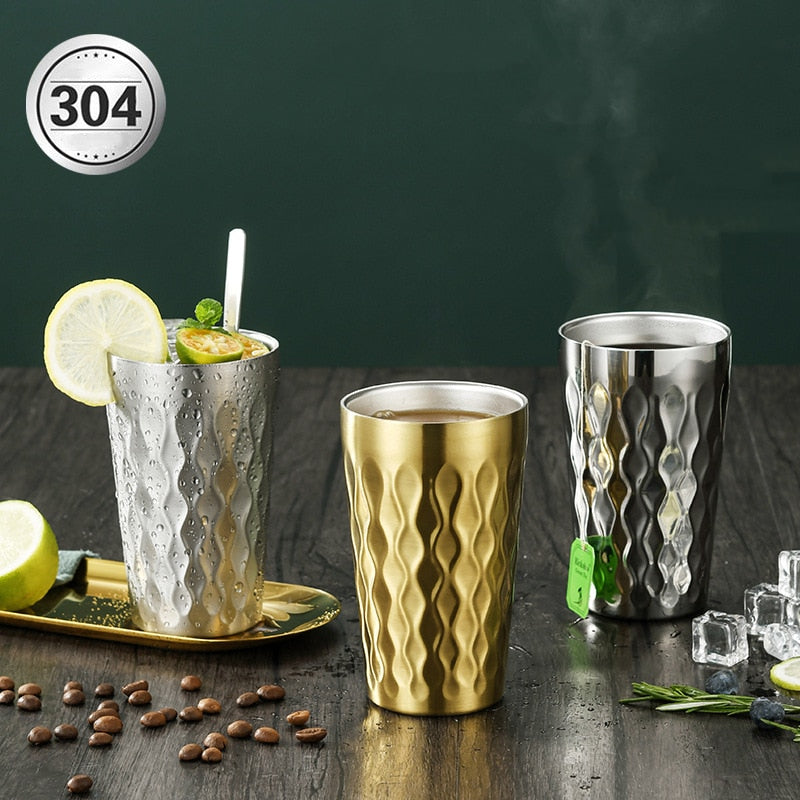 Stainless Steel Beer Cocktail Coffee Mug Double Wall Double Bottom