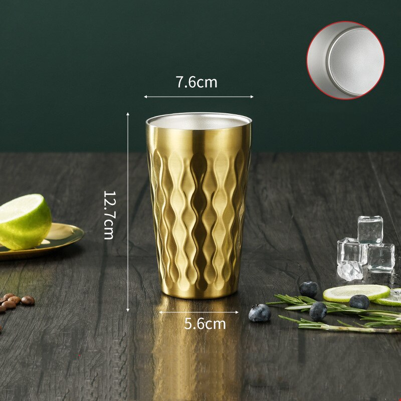 Stainless Steel Beer Cocktail Coffee Mug Double Wall Double Bottom